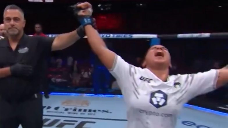 Puja Tomar Becomes First-Ever Indian Woman to Win UFC Fight, Beats Rayanne dos Santos via Split Decision in Her Debut at Women’s Strawweight in UFC Fight Night