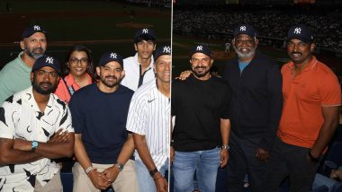 Rahul Dravid and Other India National Cricket Team Support Staff Spotted Watching New York Yankees vs Minnesota Twins MLB 2024 Match After IND vs IRE ICC T20 World Cup 2024 Clash (View Pics)