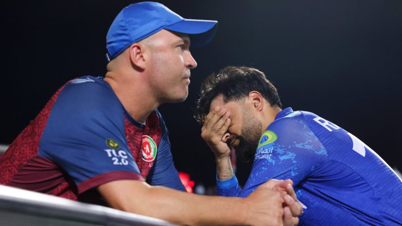 Emotional Rashid Khan Spotted Holding Back Tears As Afghanistan Lose T20 World Cup 2024 Semi-Final to South Africa, Pic Goes Viral