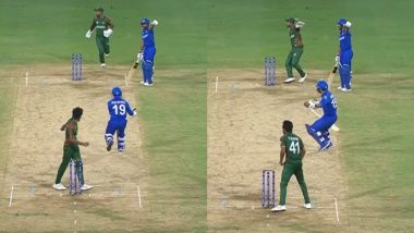 Rashid Khan Throws His Bat in Anger After Karim Janat Turns Down a Second Run in AFG vs BAN ICC T20 World Cup 2024 Super 8 Match (Watch Videos)