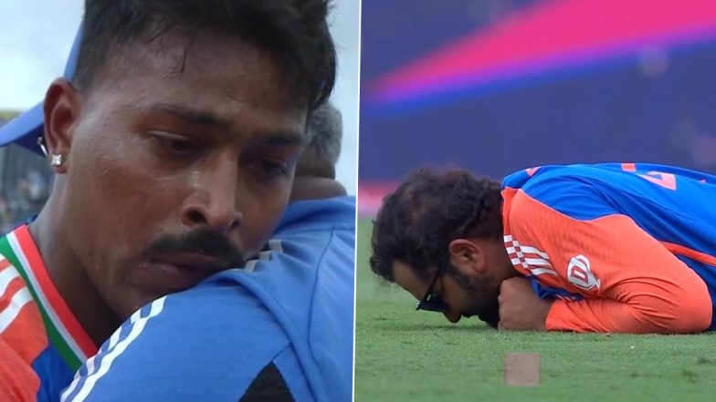 Rohit Sharma, Hardik Pandya Spotted in Tears After India Win ICC T20 World Cup 2024 Title, Pictures Go Viral