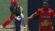 Saad Bin Zafar Produces Sensational Delivery To Dismiss Harry Tector During CAN vs IRE ICC T20 World Cup 2024 Match (Watch Video)