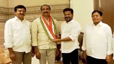 Sanjay Kumar Joins Congress: BRS Suffers Setback, Another MLA Joins Ruling Party in Telangana (Watch Video)