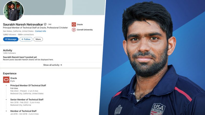 Fans Share Saurabh Netravalkar's LinkedIn Profile After 'Oracle' Engineer's Match-Winning Performance in USA's Super Over Win Against Pakistan in ICC Men's T20 World Cup 2024