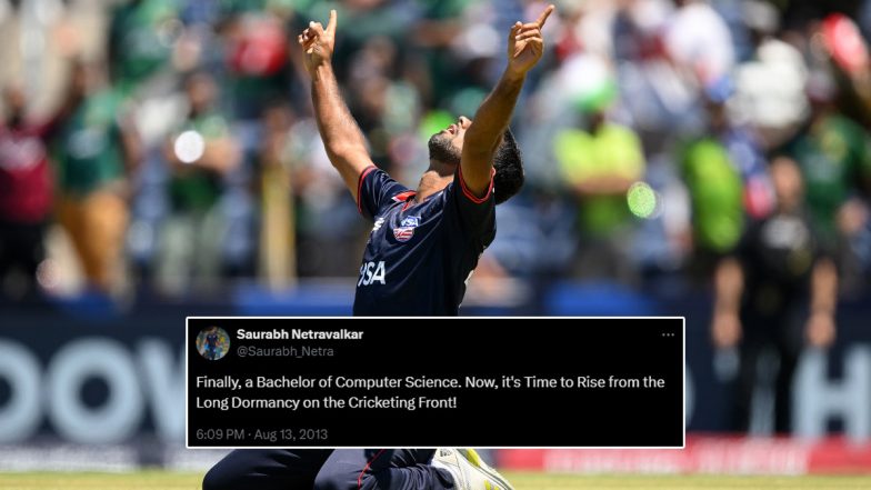 Saurabh Netravalkar’s Old Tweet on Completing Bachelor's Degree in Computer Science and Wanting To Return to Cricket Goes Viral After He Helps USA Beat Pakistan in T20 World Cup 2024