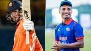 NEP 21/2 in 4 Overs | Netherlands vs Nepal Live Score Updates of ICC T20 World Cup 2024: Logan van Beek Dismisses Kushal Bhurtel