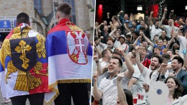 UEFA Euro 2024: Police Temporarily Detain Eight After Clash Between Serbia and England Fans Ahead of Weekend Match