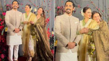 Rekha’s Adorable Gesture Towards Siddharth–Aditi Rao Hydari at Sonakshi Sinha–Zaheer Iqbal’s Wedding Reception Leaves the Couple Blushing Before Paparazzi (Watch Video)