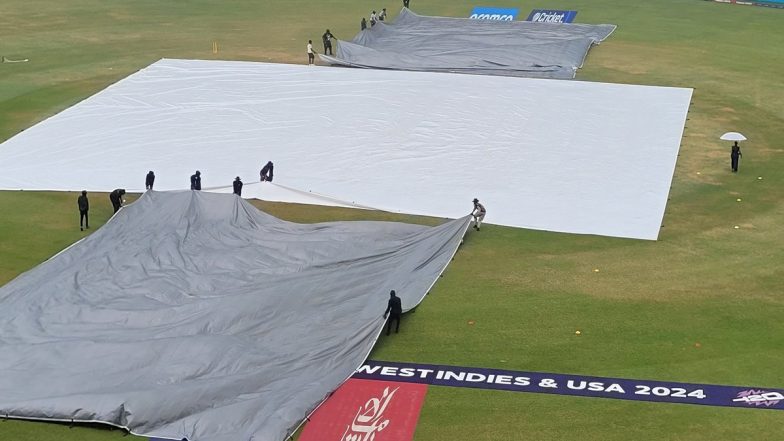 ENG vs NAM ICC T20 World Cup 2024: Toss Delayed As Covers Are in Place At Sir Vivian Richards Stadium in Antigua Due to Persistent Rain