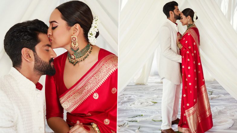 Sonakshi Sinha and Zaheer Iqbal Look Madly in Love in New Pics From Their Wedding Reception, As They Indulge in PDA