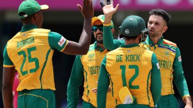 South Africa Beat USA by 18 Runs in ICC T20 World Cup 2024 Super 8; Quinton de Kock, Kagiso Rabada Star As Proteas Down Spirited United States of America