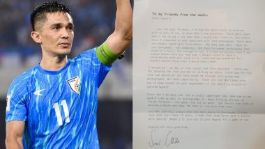 Sunil Chhetri Shares Emotional Letter With the Media After His Last International Match, Writes ‘Thank You for Playing the Role You Did in Telling My Story’