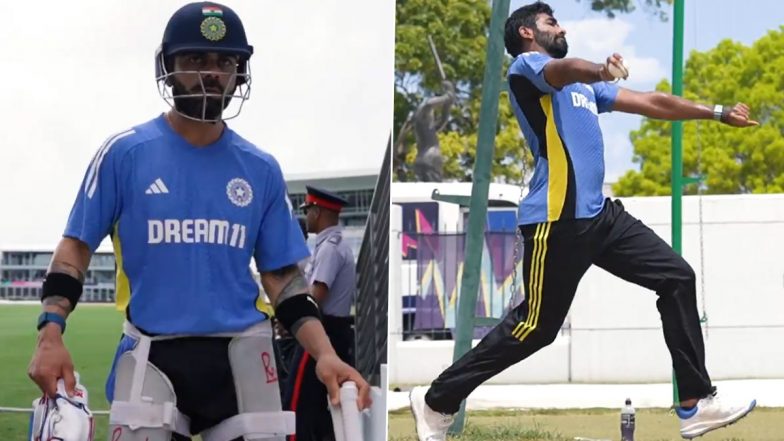 Virat Kohli, Jasprit Bumrah and Other Team India Cricketers Sweat It Out in the Nets Ahead of IND vs AFG ICC T20 World Cup 2024 Match; BCCI Shares Glimpses Of Team India's Preparation (Watch Video)