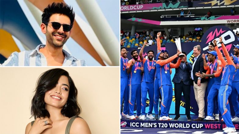 Team India Wins T20 World Cup 2024: Kartik Aaryan, Rashmika Mandanna and Other Celebs Congratulate the ‘Champions’ on Their Incredible Win Against South Africa