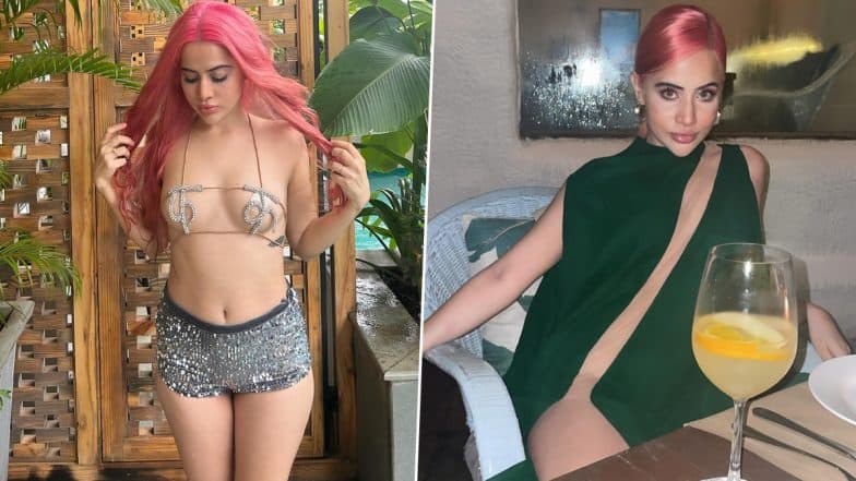 Uorfi Javed’s Bold Fashion: From Strappy F**K Bra Top to Chic Black Dress, Influencer Flaunts Her Daring Style in New Racy Photos