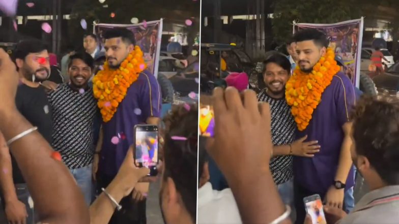 KKR Cricketer Vaibhav Arora Receives Grand Welcome At His Home in Ambala Upon Return After Winning IPL 2024 Trophy, Video Goes Viral