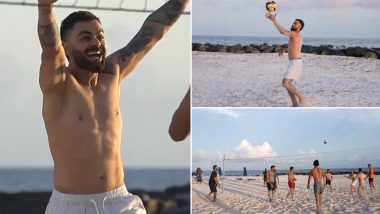 Virat Kohli, Hardik Pandya, Rinku Singh and Other Indian Cricketers Enjoy Beach Volleyball At Barbados Ahead of IND vs AFG ICC T20 World Cup 2024 Super Eight Match (Watch Video)