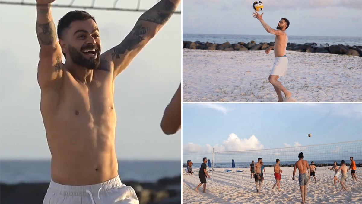 Virat Kohli, Hardik Pandya, Rinku Singh and Other Indian Cricketers Enjoy Beach Volleyball At Barbados Ahead of IND vs AFG ICC T20 World Cup 2024 Super Eight Match (Watch Video) | 🏏 LatestLY