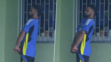 Virat Kohli Performs Hilarious Mimicry in Indian Cricket Team Dressing Room As Rain Delayed Start of IND vs ENG T20 World Cup 2024 Semi-Final, Video Goes Viral