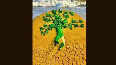 World Environment Day 2024 Sand Art: Renowned Sand Artist Sudarsan Pattnaik Creates a Meaningful Sand Art To Celebrate the Day