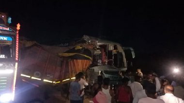 Telangana Road Accident: One Dead, 30 Injured As Passenger Bus Hits Lorry in Kamareddy