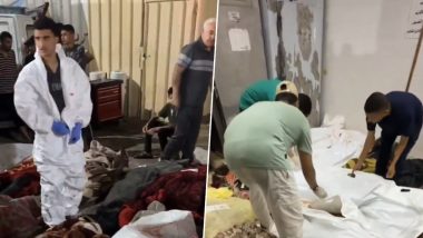 Israel-Hamas War: 30 Palestinians Killed in Israeli Airstrike Targeting School in Nuseirat Camp in Gaza Strip (Watch Videos)