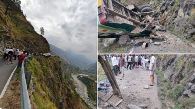 Himachal Pradesh Road Accident: Four Dead After HRTC Bus Falls into Gorge in Shimla's Jubbal (See Pics and Video)