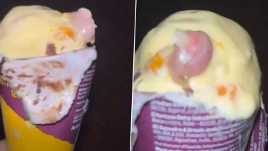 Human Finger in Ice-Cream: Mumbai Firm Pulls Stocks From Stores, Stops Contract Manufacturing After Human Finger Detected in Yummo Brand Ice-Cream (Watch Videos)