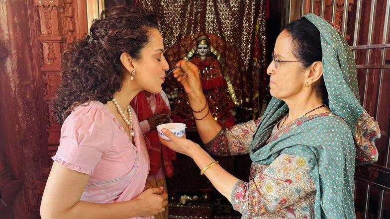 Kangana Ranaut Seeks Mother’s Blessings Before Mandi Lok Sabha Election Results, Calls Her Mother ‘Ishwar Ka Roop’ (View Pics)