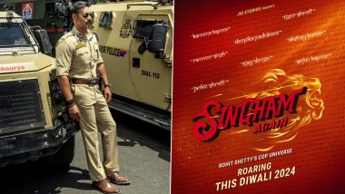 Singham Again Gets New Release Date for Diwali 2024, Ajay Devgn Shares Poster Featuring All-Star Cast (View Pic)