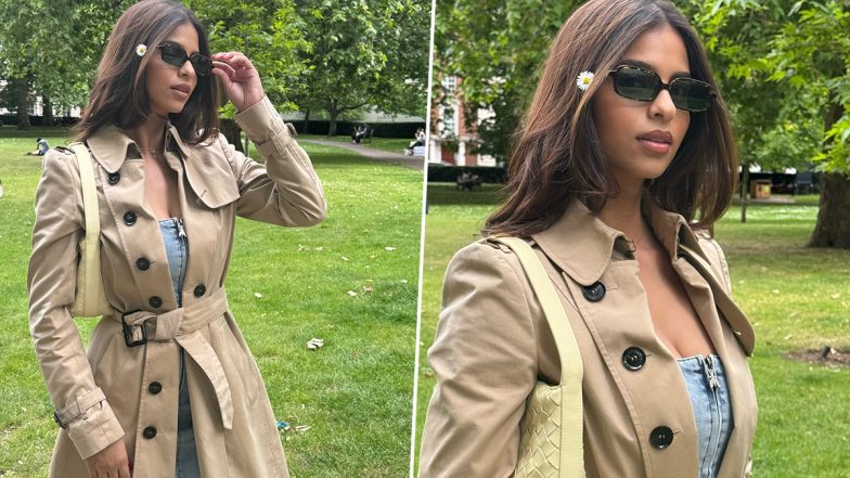 Suhana Khan&rsquo;s Stylish Look in Denim Dress and Trench Coat Wins Hearts (View Pics)