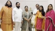 Mukesh Ambani Invites Maharashtra CM Eknath Shinde for Son Anant Ambani&rsquo;s Wedding With Radhika Merchant (Watch Video)