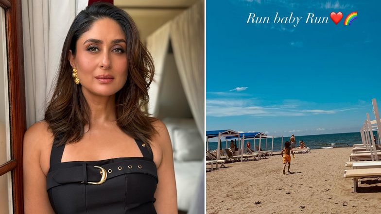 Kareena Kapoor Khan Shares Playful Photo of Her Son Taimur Having Fun in London; Actress Captions It &lsquo;Run Baby Run&rsquo;