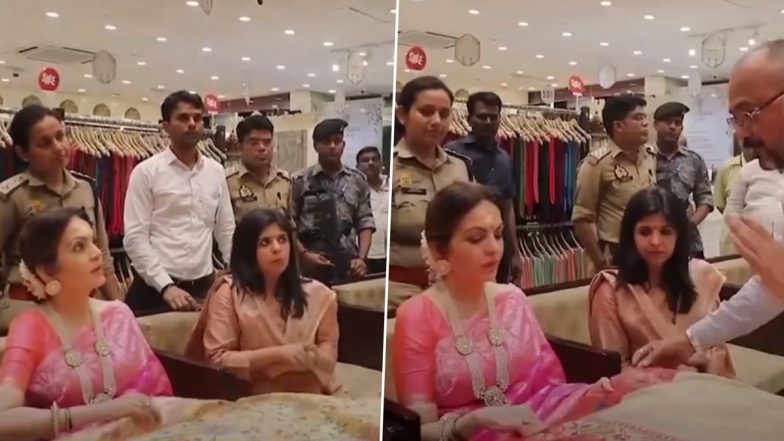 Anant Ambani-Radhika Merchant Wedding: Nita Ambani Buys 50-60 Banarasi Saris in Varanasi, Supports Local Artisans (Watch Video)