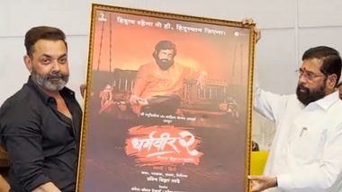 ‘Dharmaveer 2’: Maharashtra CM Eknath Shinde Launches Poster of Anand Dighe Biopic Sequel (Watch Video)