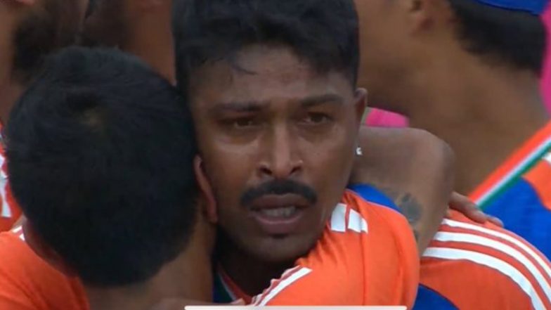 Emotional Hardik Pandya Breaks Down in Tears After He Helps India Beat South Africa To Win ICC T20 World Cup 2024 Title