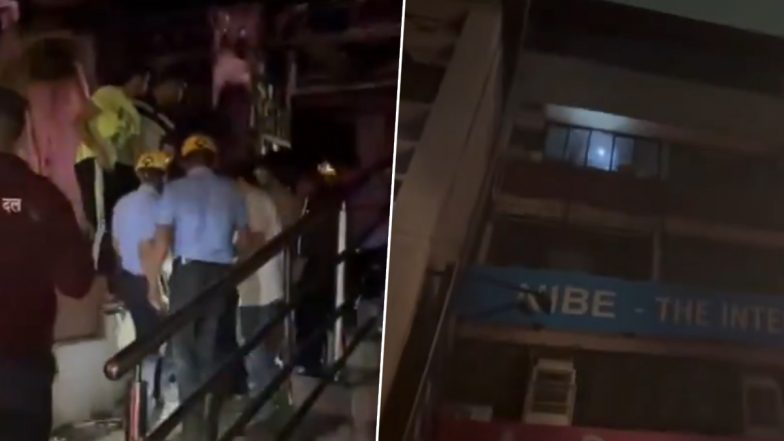 Pune Fire: One Killed, 42 Students Rescued After Massive Blaze Erupts at Private Institute Building in Shanipar Area (Watch Video)
