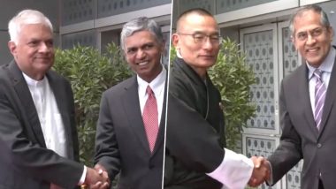 PM Modi Swearing-In Ceremony: Bhutan PM Tshering Tobgay, Sri Lankan President Ranil Wickremesinghe Arrive in Delhi to Attend Narendra Modi’s Oath Taking Ceremony (Watch Videos)