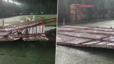 Maharashtra: Six Children Injured After Shed Falls in Football Ground in Thane (Watch Video)