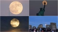 Strawberry Full Moon 2024 Images and Videos Take Over X! Netizens Share Enthralling Pictures of &lsquo;Strawberry Solstice Moon&rsquo; Gracing the Sky