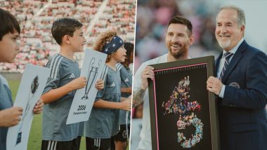 Lionel Messi Honoured by Inter Miami For His Copa America 2024 Triumph and 45 Titles During MLS 2024 Clash Against Chicago Fire (Watch Video)