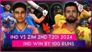 IND vs ZIM 2nd T20I 2024 Stat Highlights: Abhishek Sharma Century Helps India Win by 100 Runs, Level Series 1&ndash;1