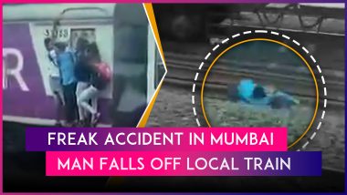 Freak Accident In Mumbai: Man Hanging Outside Moving Local Train Falls On Tracks After Being Struck By Pole