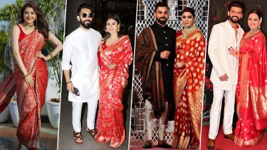 From Anushka Sharma to Sonakshi Sinha, Actresses Flaunt Their Love for Traditional Red Sarees - View Pics