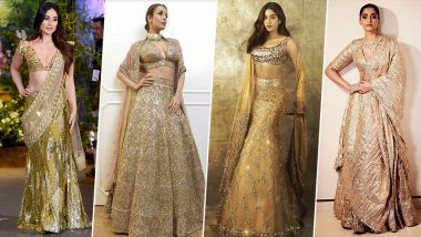 From Janhvi Kapoor to Kareena Kapoor Khan, Actresses Slaying in Golden Lehengas! View Pics