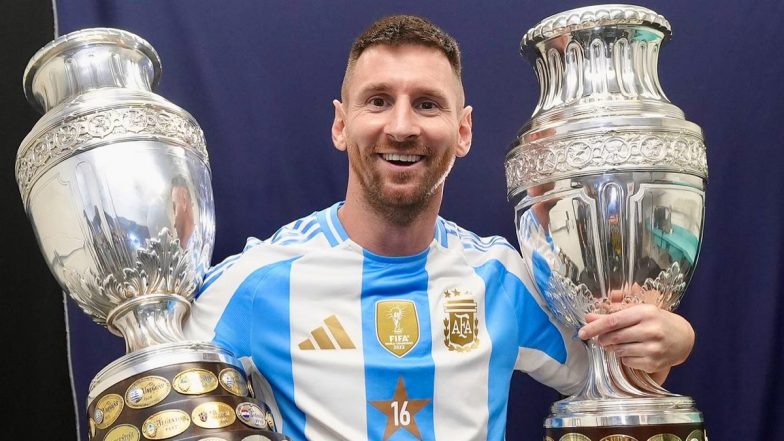 Lionel Messi Shares Photo With Two Copa America Trophies Following Argentina’s Record-Setting Win at Hard Rock Stadium