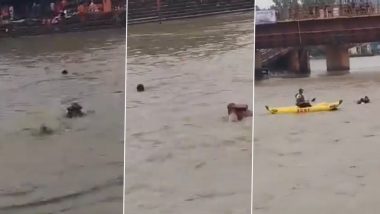 Uttarakhand: Brave Cop and SDRF Jawans Save Kanwariya From Drowning in Ganga River in Haridwar, Terrifying Video Surfaces