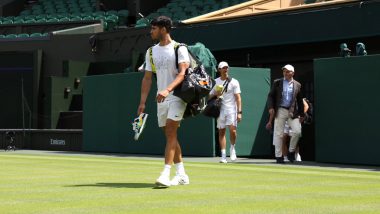 How To Watch Carlos Alcaraz vs Ugo Humbert Wimbledon 2024 Men’s Singles Round of 16 Free Live Streaming Online in India? Get Free Live Telecast of Tennis Match Score Updates on TV