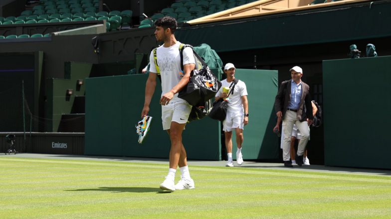 How To Watch Carlos Alcaraz vs Mark Lajal Wimbledon 2024 Men’s Singles First Round Free Live Streaming Online in India? Get Free Live Telecast of Tennis Match Score Updates on TV