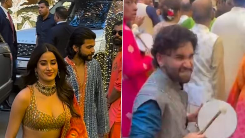 Anant Ambani-Radhika Merchant Wedding: Janhvi Kapoor-Shikhar Pahariya and Orry Grace the Couple’s Mameru Ceremony (Watch Video)